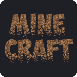 Teks Minecraft dengan berbagai font