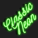 Konstruktor font neon: teks menyala