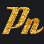 Teks emas dengan font deftone