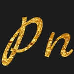 Teks emas dengan font MarckScript