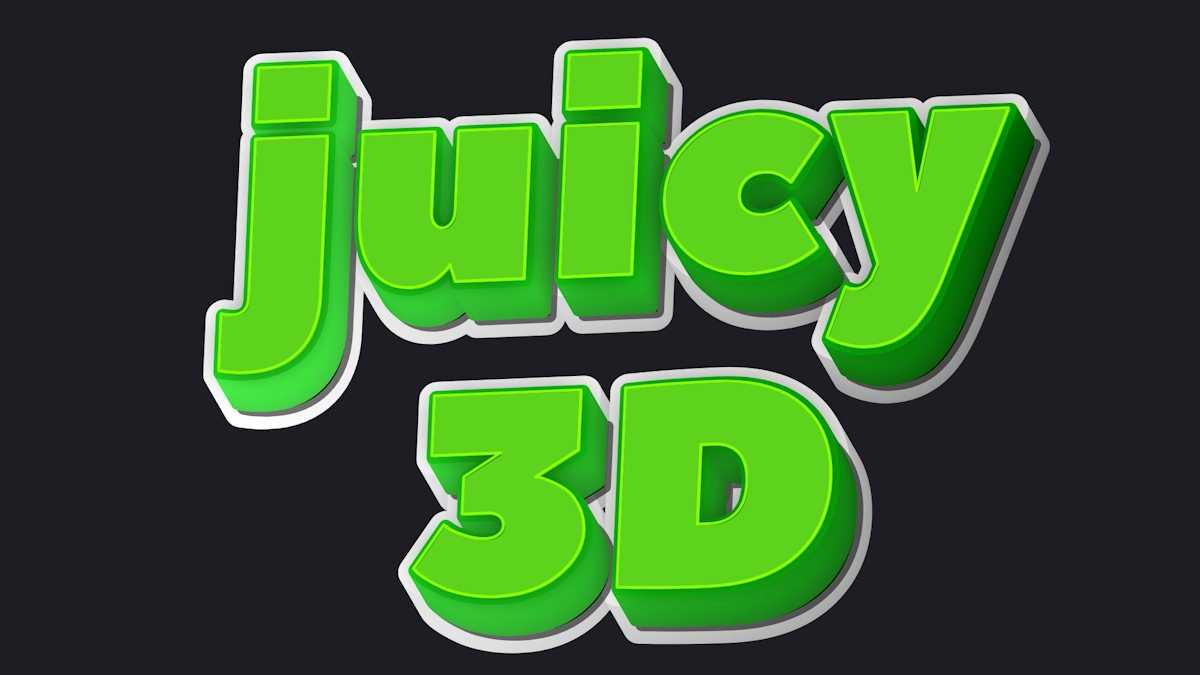 Font 3D hijau lezat