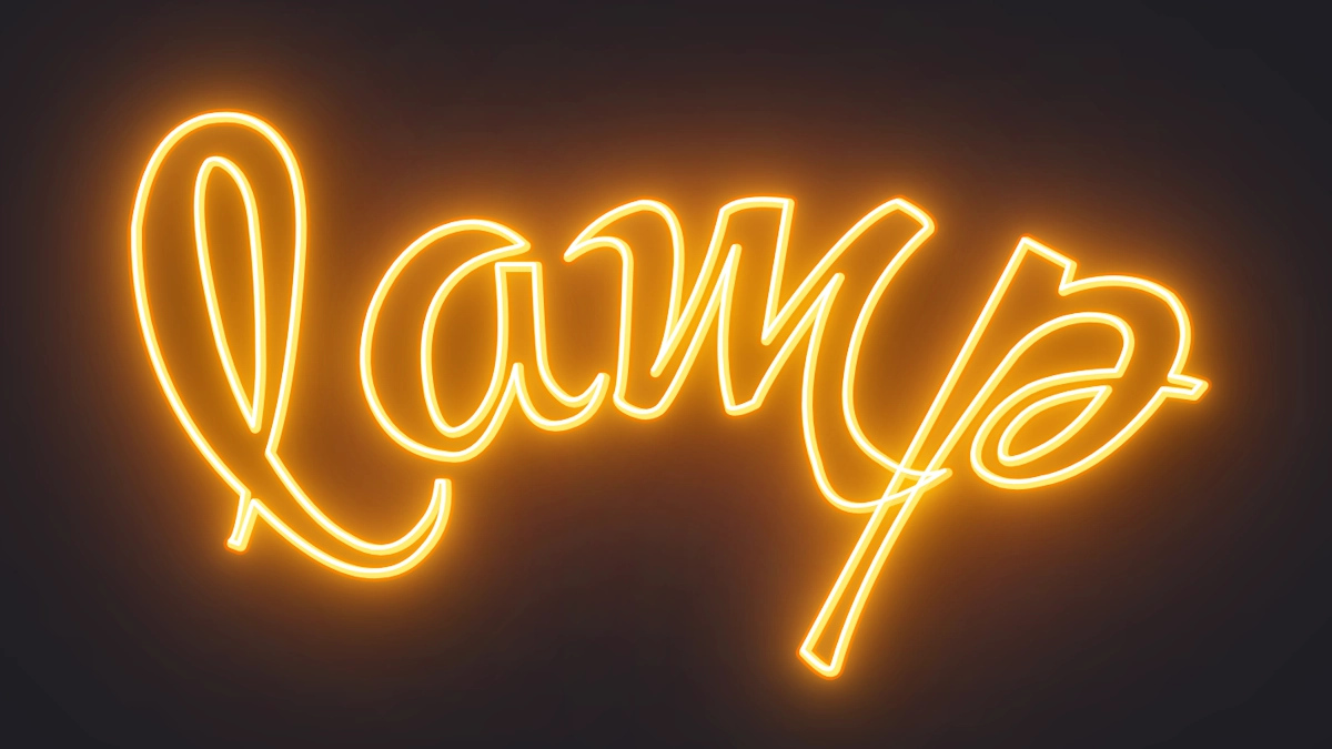 Ubah font ke neon menyala kuning