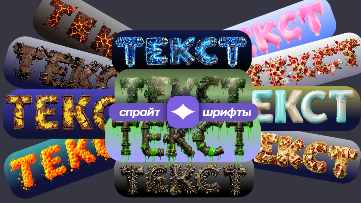 Editor font sprite indah dengan berbagai gaya dan desain