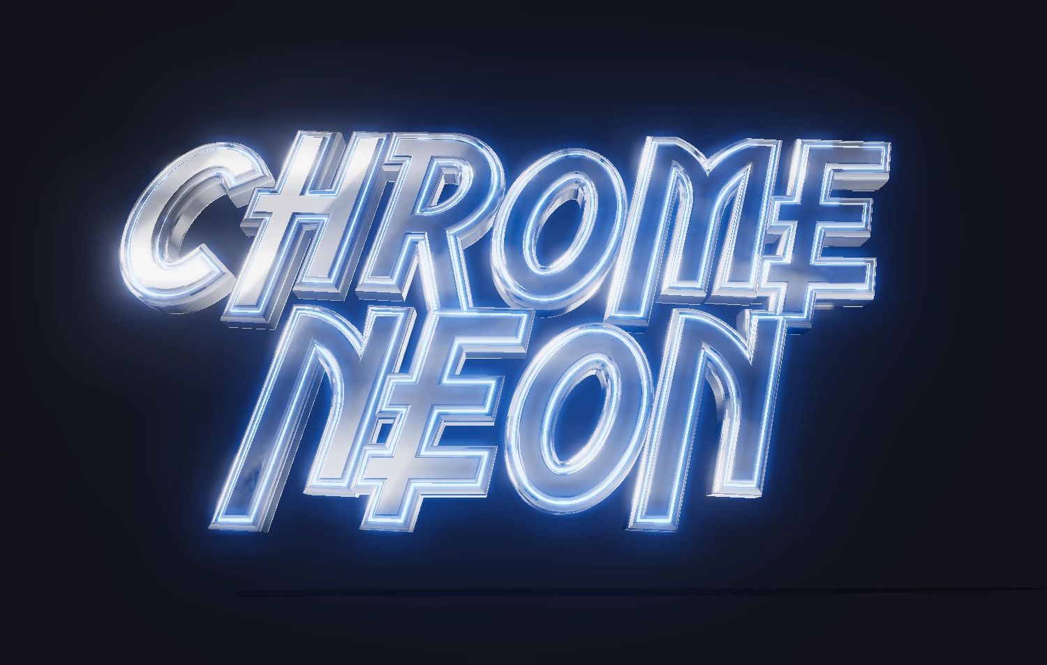 Buat tulisan indah dengan neon krom