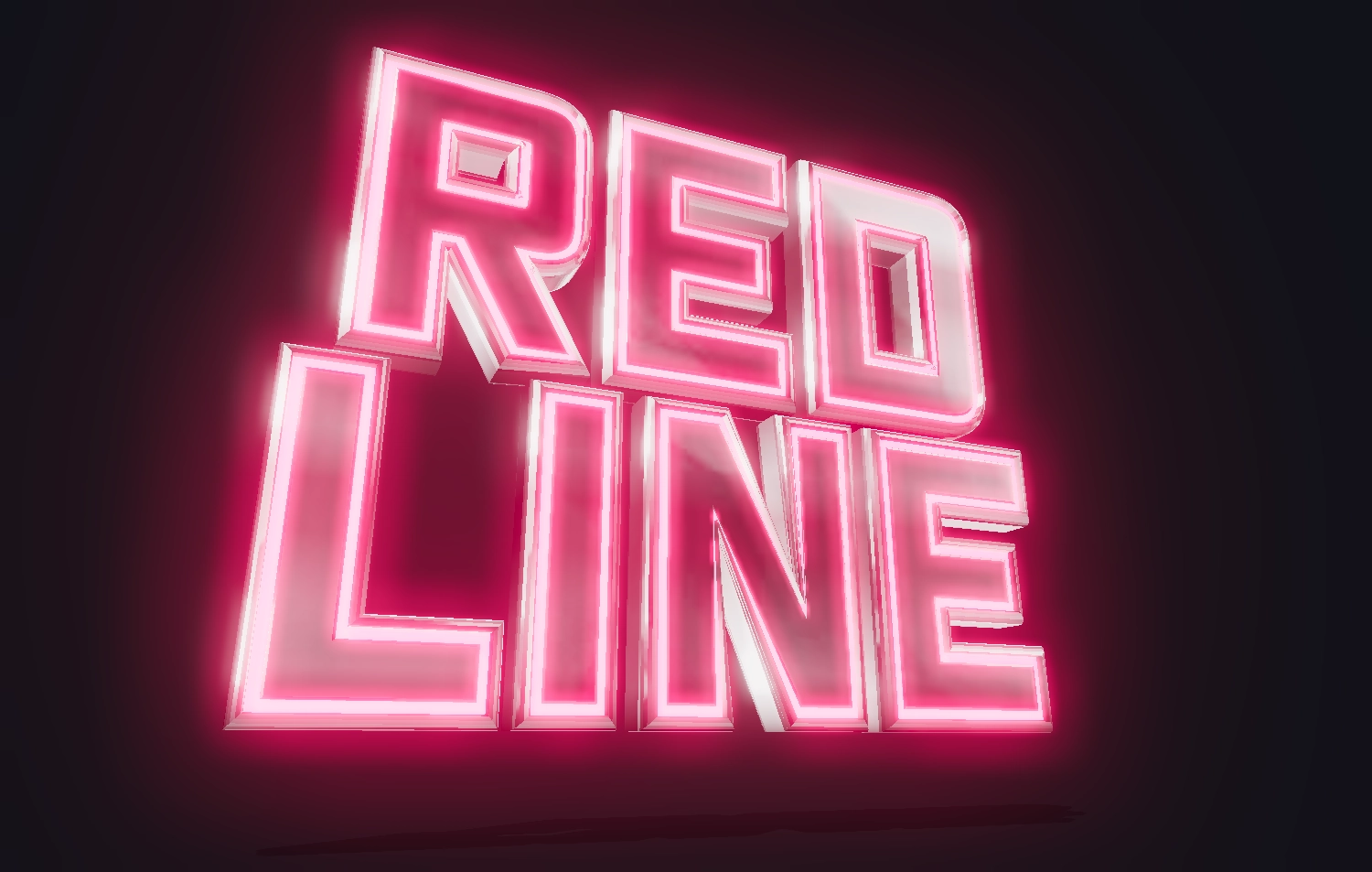 Font neon yang indah dengan krom