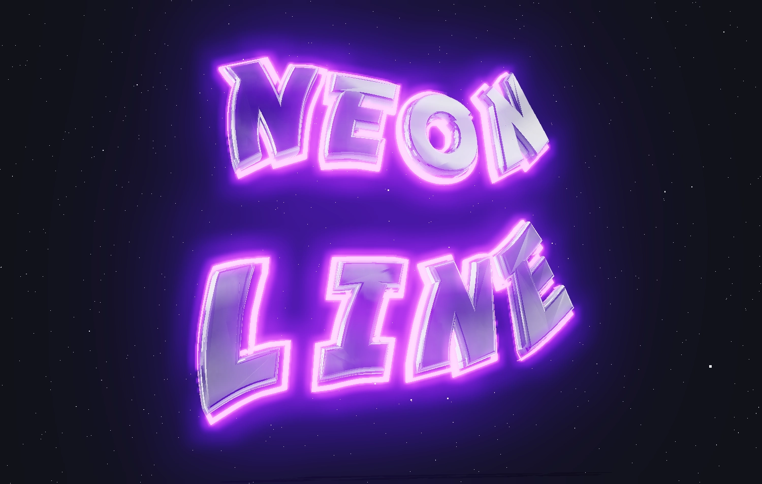 Buat teks dengan font krom neon yang indah
