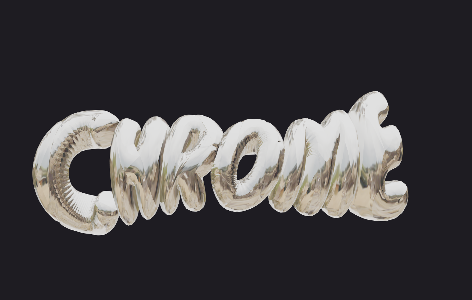 Buat teks dengan font krom