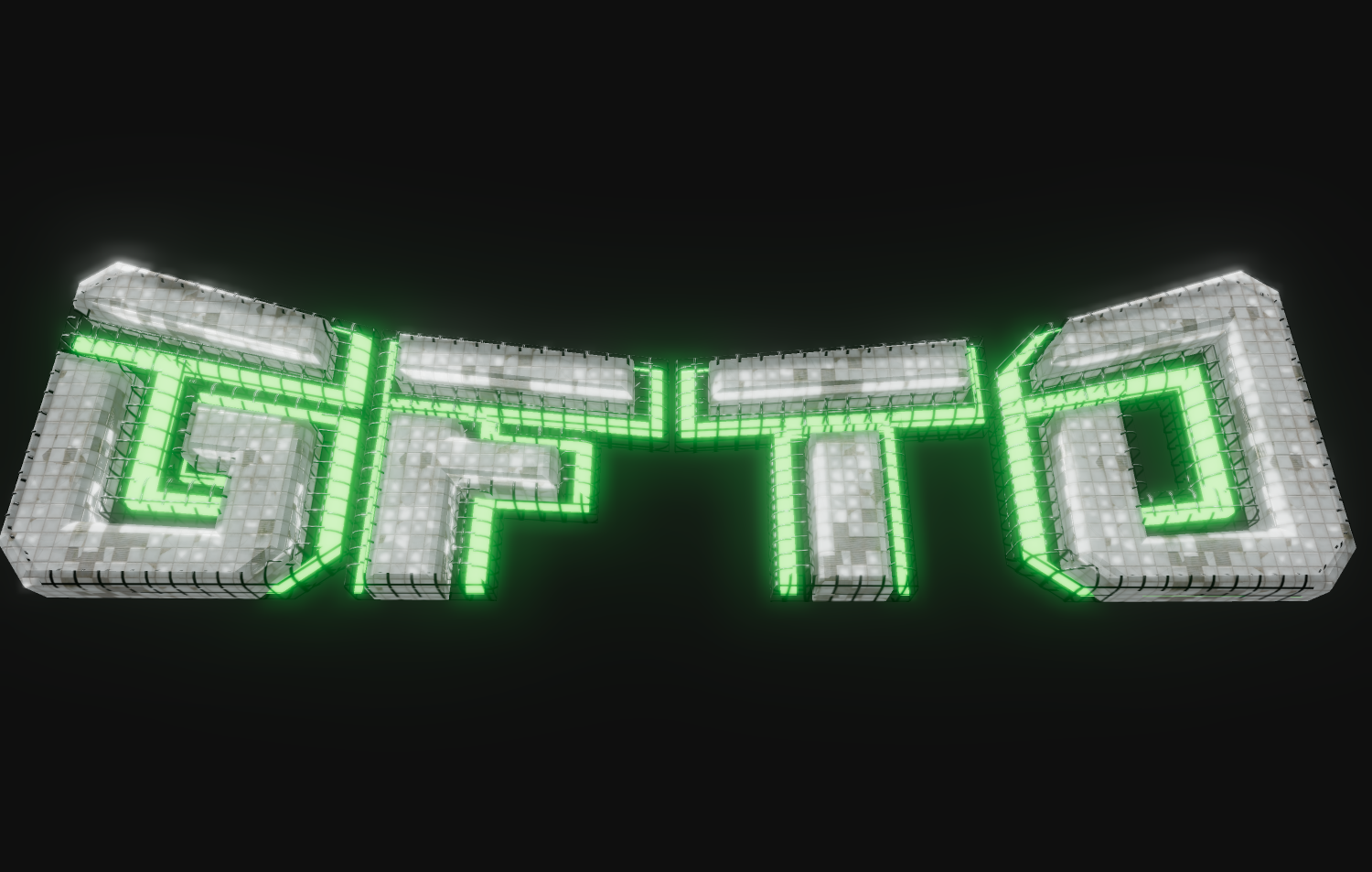 Tulisan indah dengan font neon futuristik
