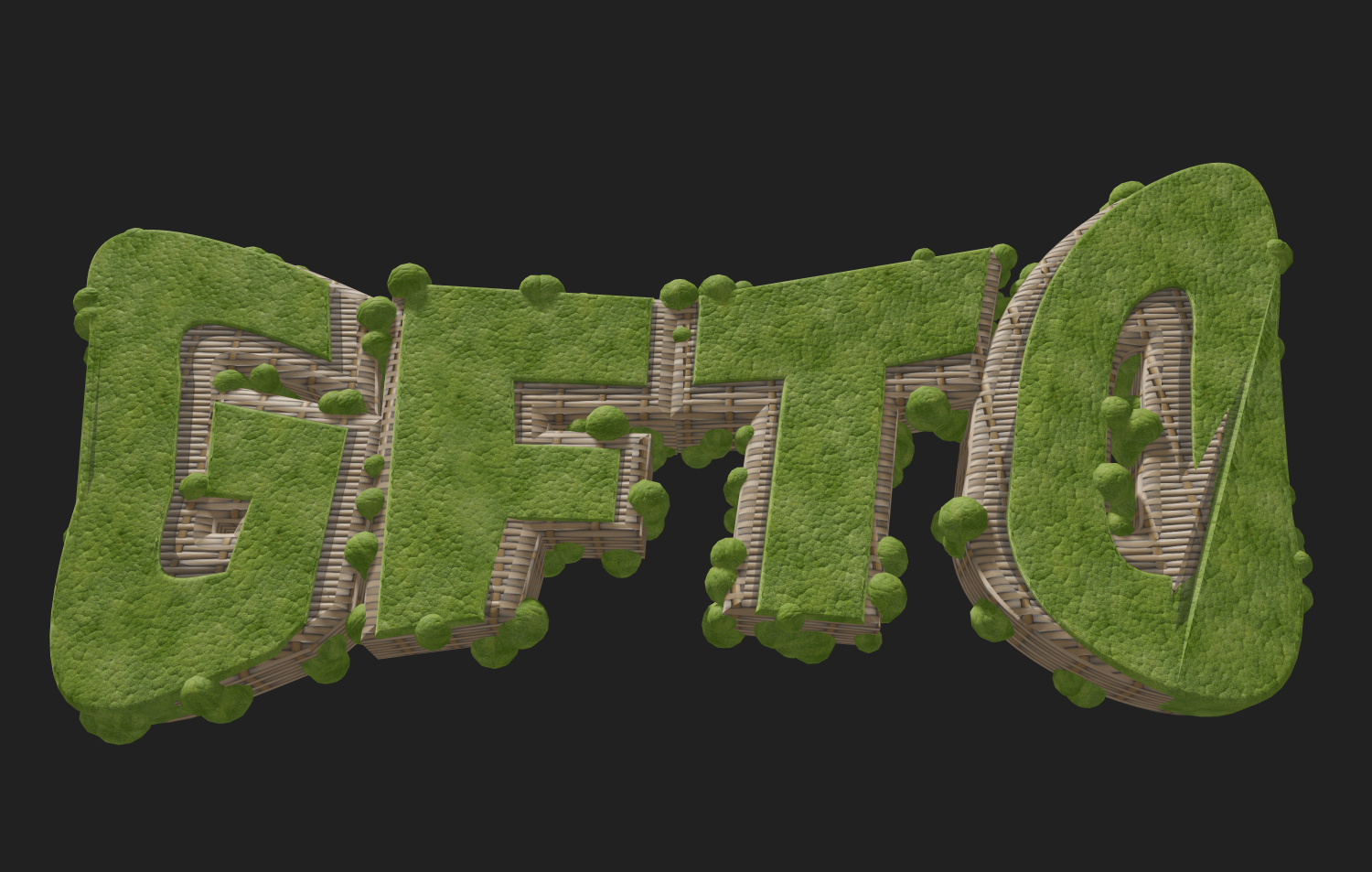 Font eco indah berbentuk rumput