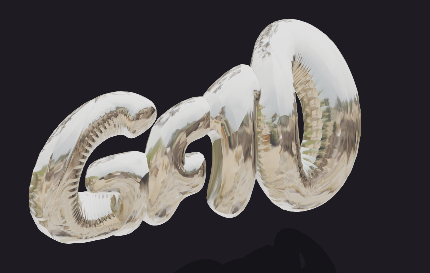 Katakan yang indah dengan font krom cermin