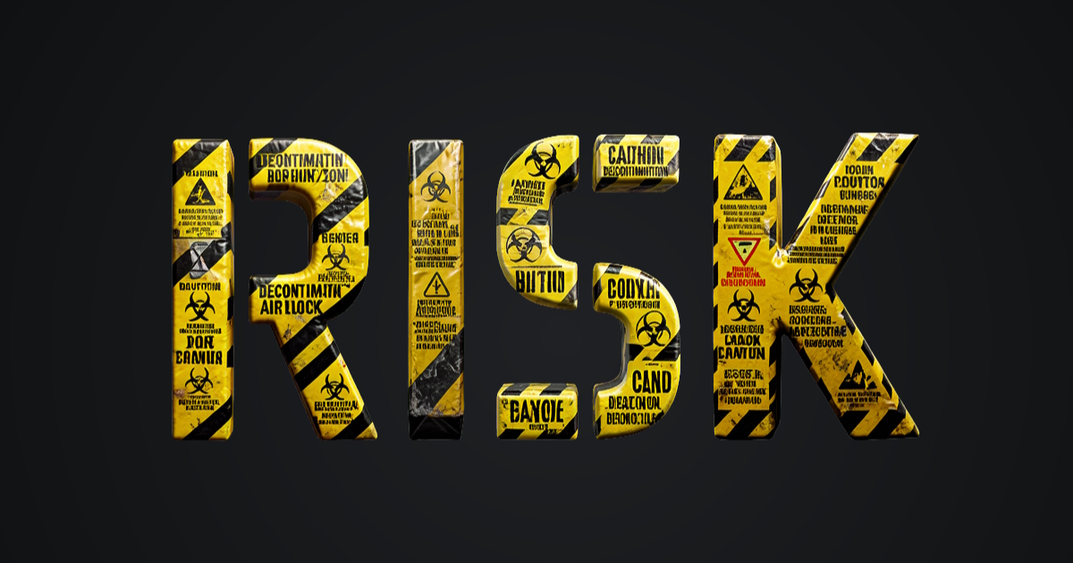 Teks industri: contoh pembuatan font dengan pita peringatan biohazard
