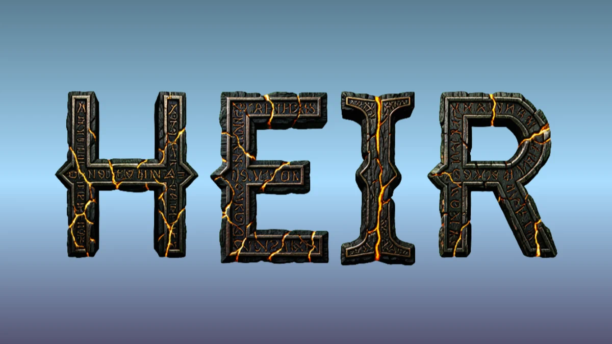 Teks 3D ajaib dari batu kuno dengan rune dan retakan lava