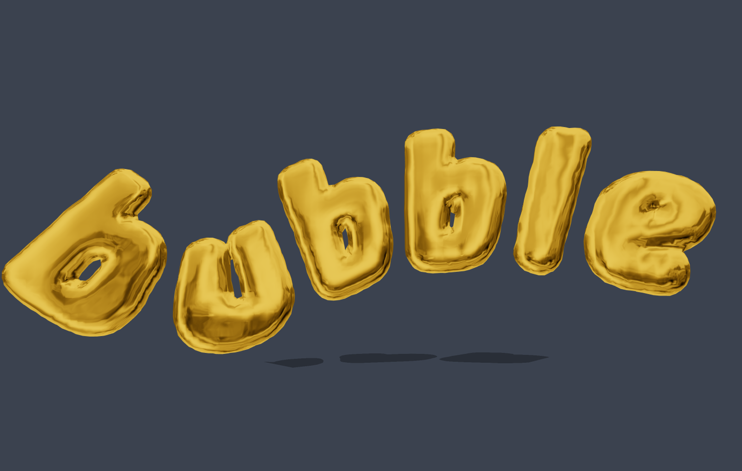 Teks 3D emas dalam gaya gelembung. Huruf 3D bubble.