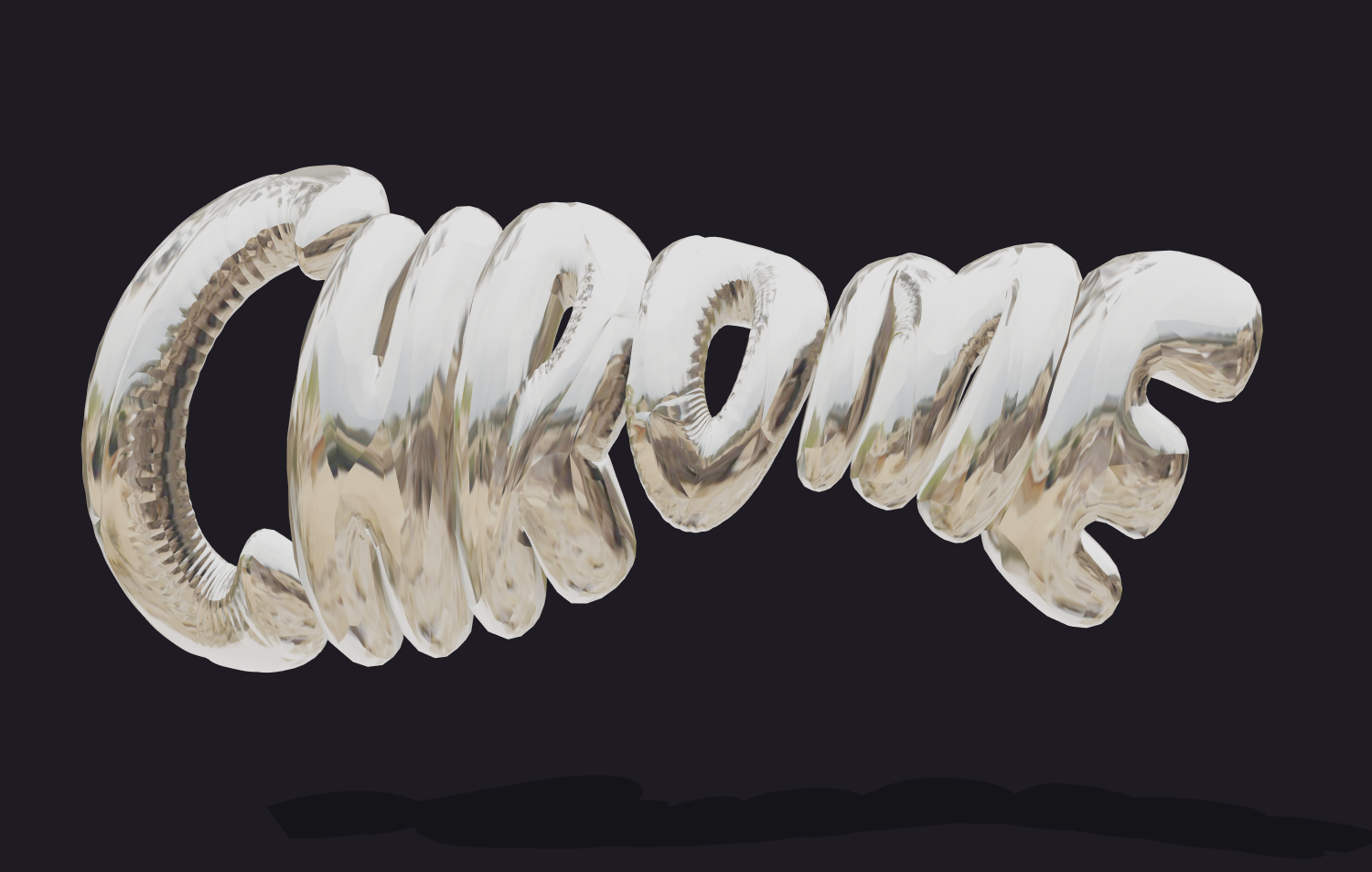 Teks 3D krom. Buat logo online.